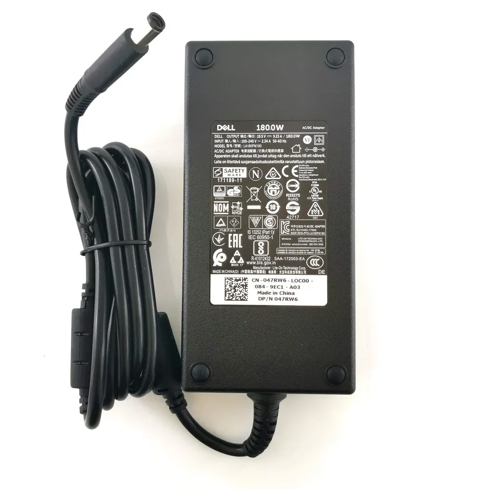 Dell Original Laptop Adapter 180w 19.5v/9.23a | 7.4mm x 5.0mm Big Pin (Box Seal Opened for Serial No) (No Power Cable Included) view 2